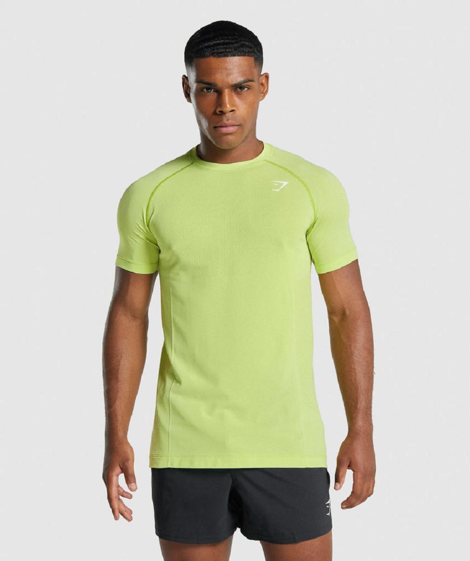 Gymshark Vital Light Seamless Muške T Shirts Žute | HR 2453BEX